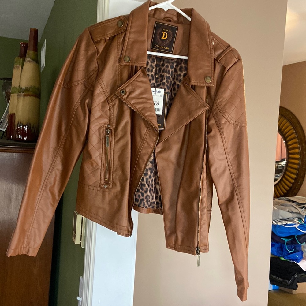 Brown faux leather jacket